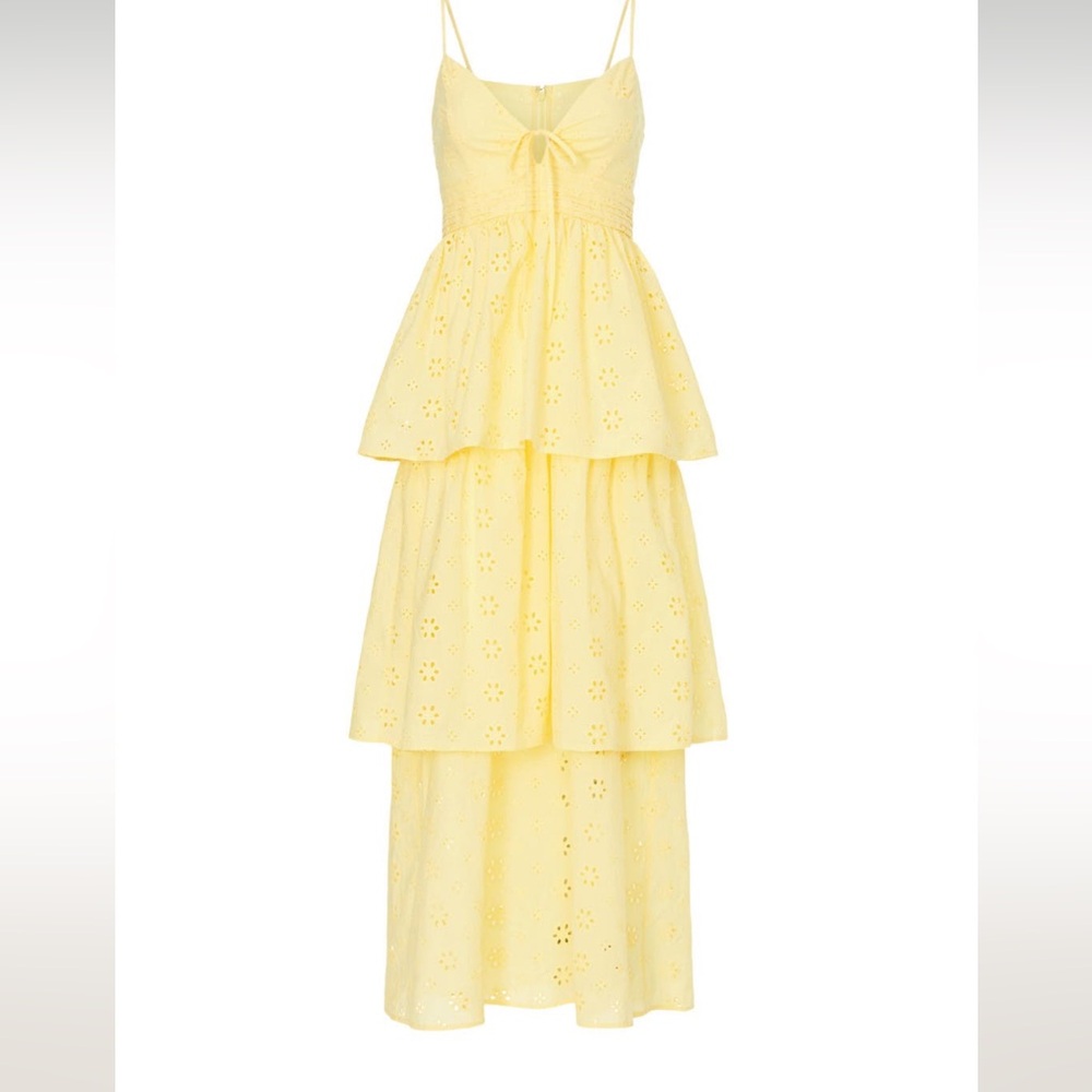 Slate & Willow Eyelet Tiered Yellow Dress